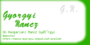 gyorgyi mancz business card